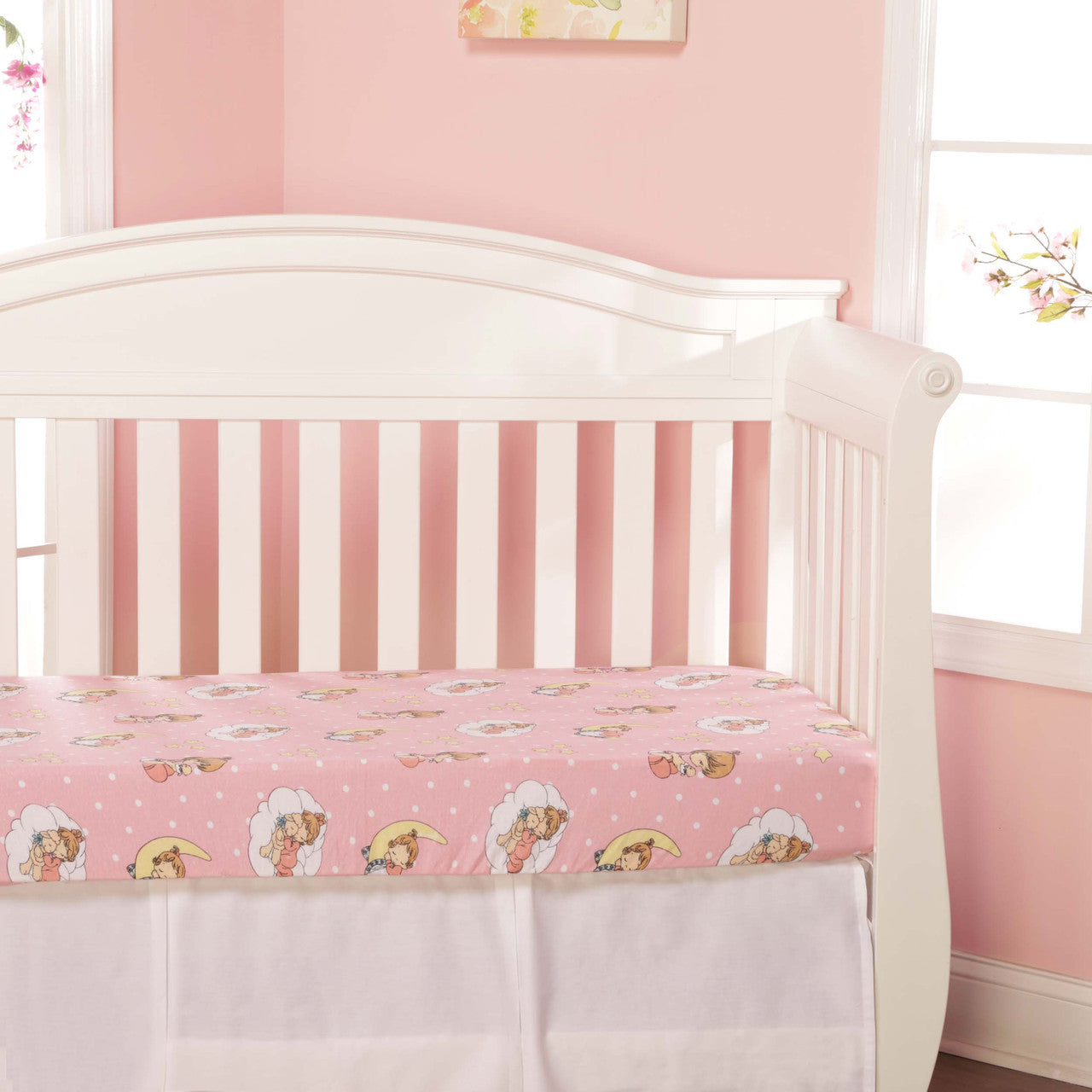 EVERYDAY KIDS Fitted Crib Sheets - Precious Moments Girls