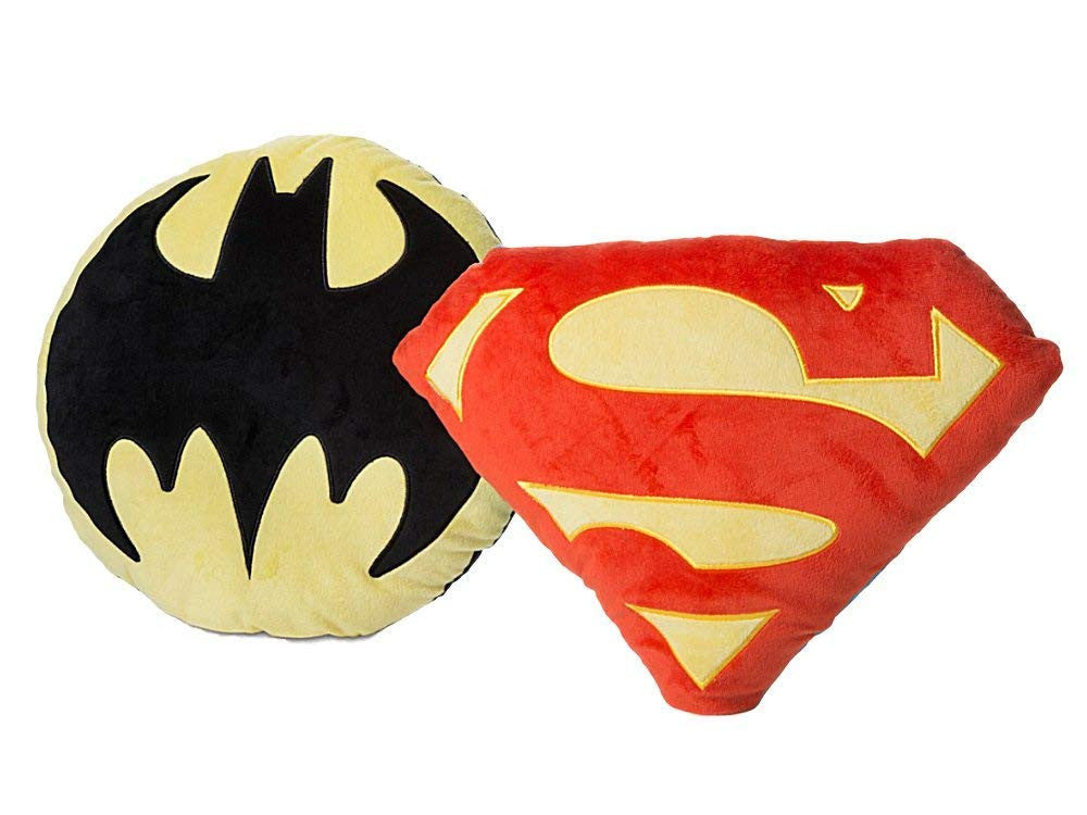 Justice League -Batman/Superman Symbol Throw Pillow