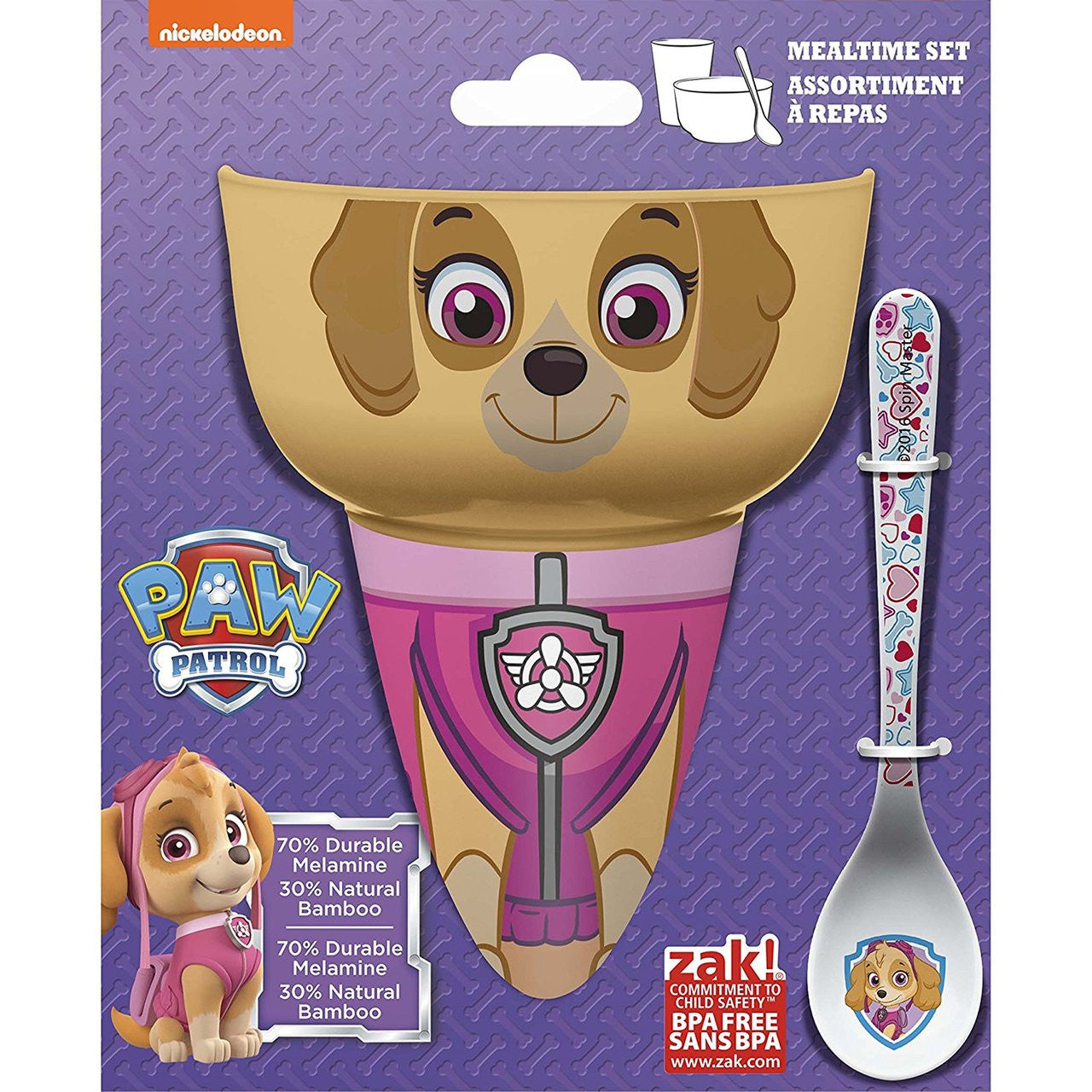 Paw Patrol Skye 3-Piece Mealtime Set