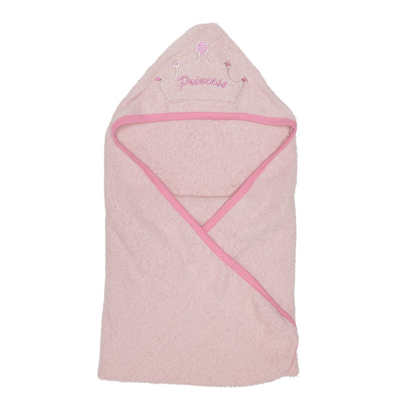 EVERYDAY KIDS Hooded Baby Toddler Bath Towel - Pink Princess with Crown