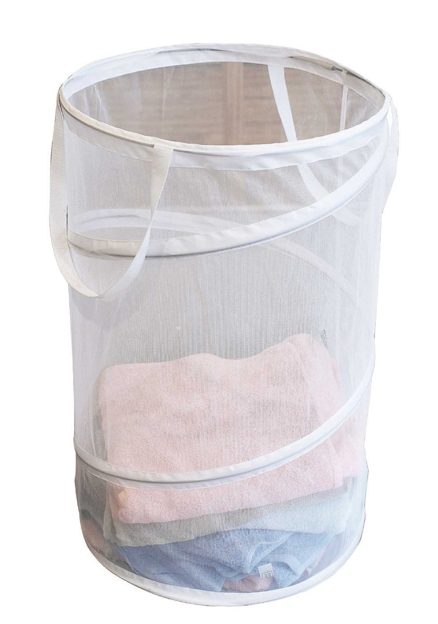 Samsonite Micro Mesh Spiral Pop up Hamper, White