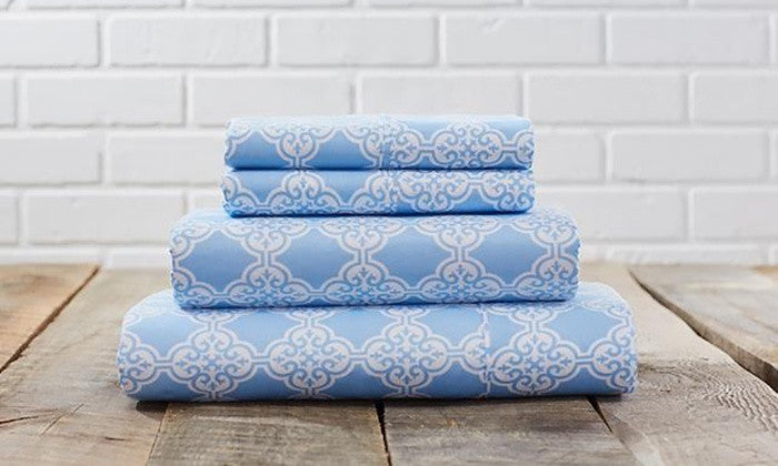 Clementine 4 Piece Sheet Set (Full Size, Blue)
