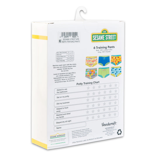 Sesame Street Toddler 6-Pack Training Pants – Cotton Potty Training Underwear with Bonus Sticker Chart