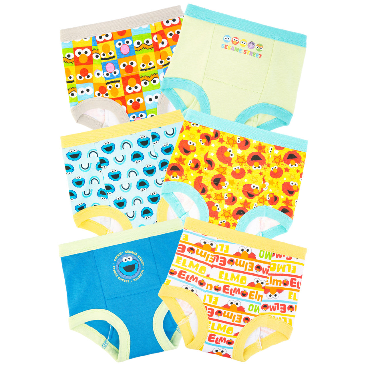 Sesame Street Toddler 6-Pack Training Pants – Cotton Potty Training Underwear with Bonus Sticker Chart