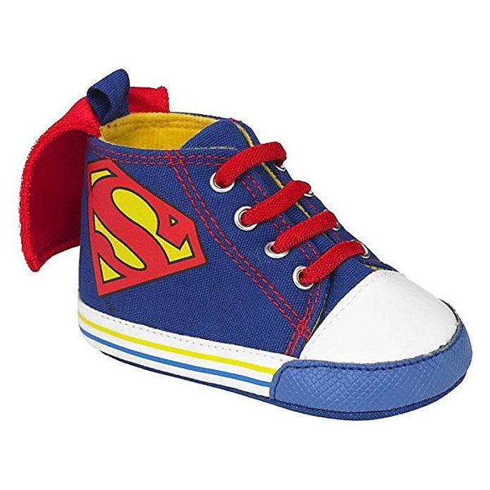 Superman Infant Blue Crib Shoes with Capes