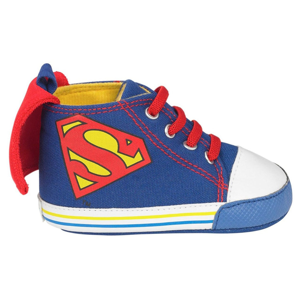 Superman Infant Blue Crib Shoes with Capes