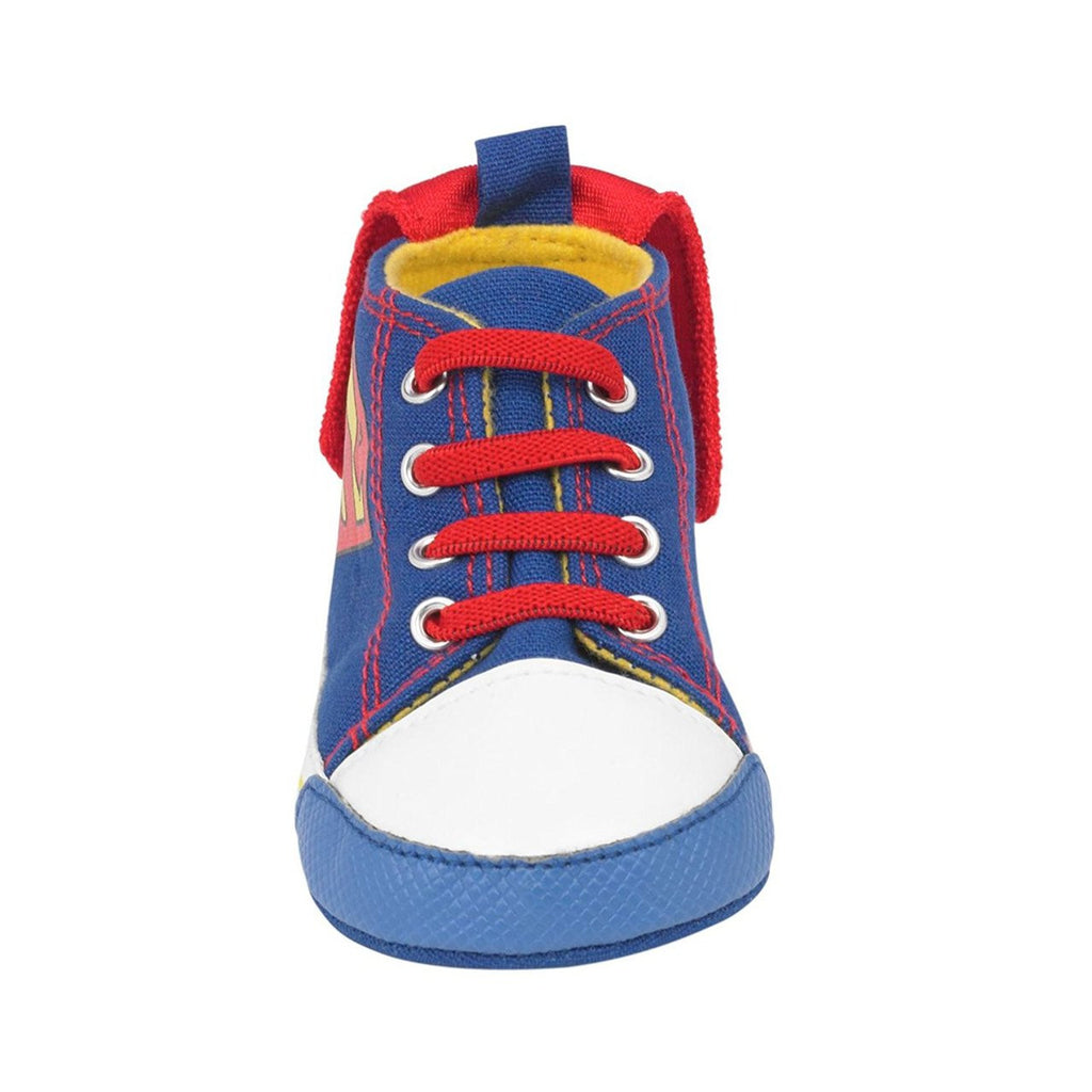 Superman Infant Blue Crib Shoes with Capes