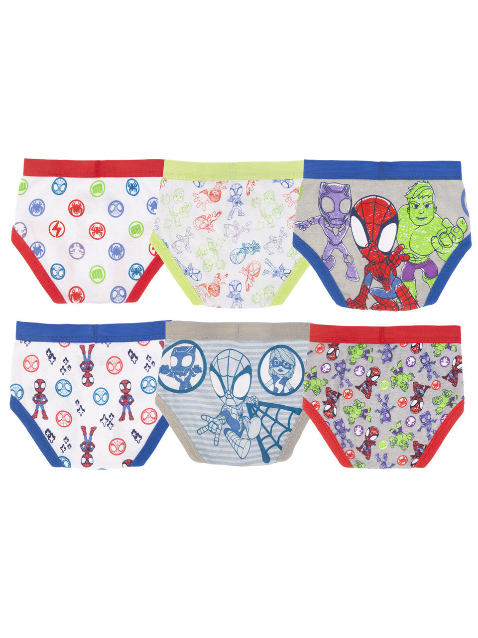 Marvel Spidey & His Amazing Friends Toddler Boys 6-Pack Briefs – Soft Cotton Underwear Set