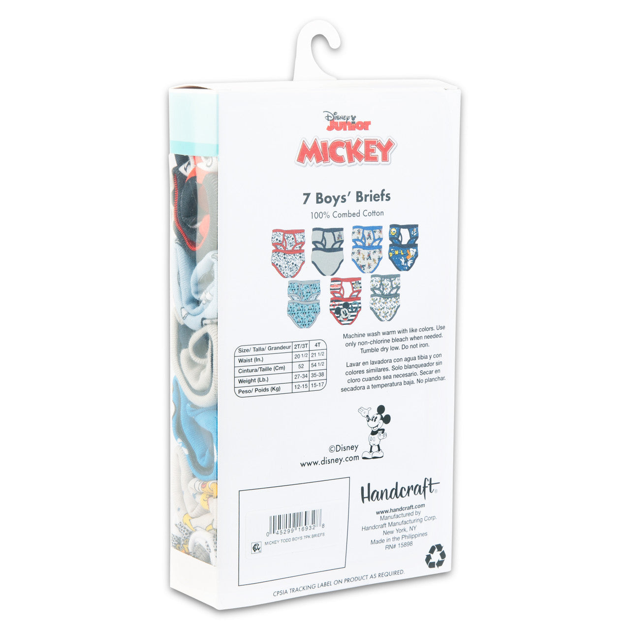 Disney Mickey Mouse Toddler Boys Briefs 7-Pack – 100% Cotton Underwear Set