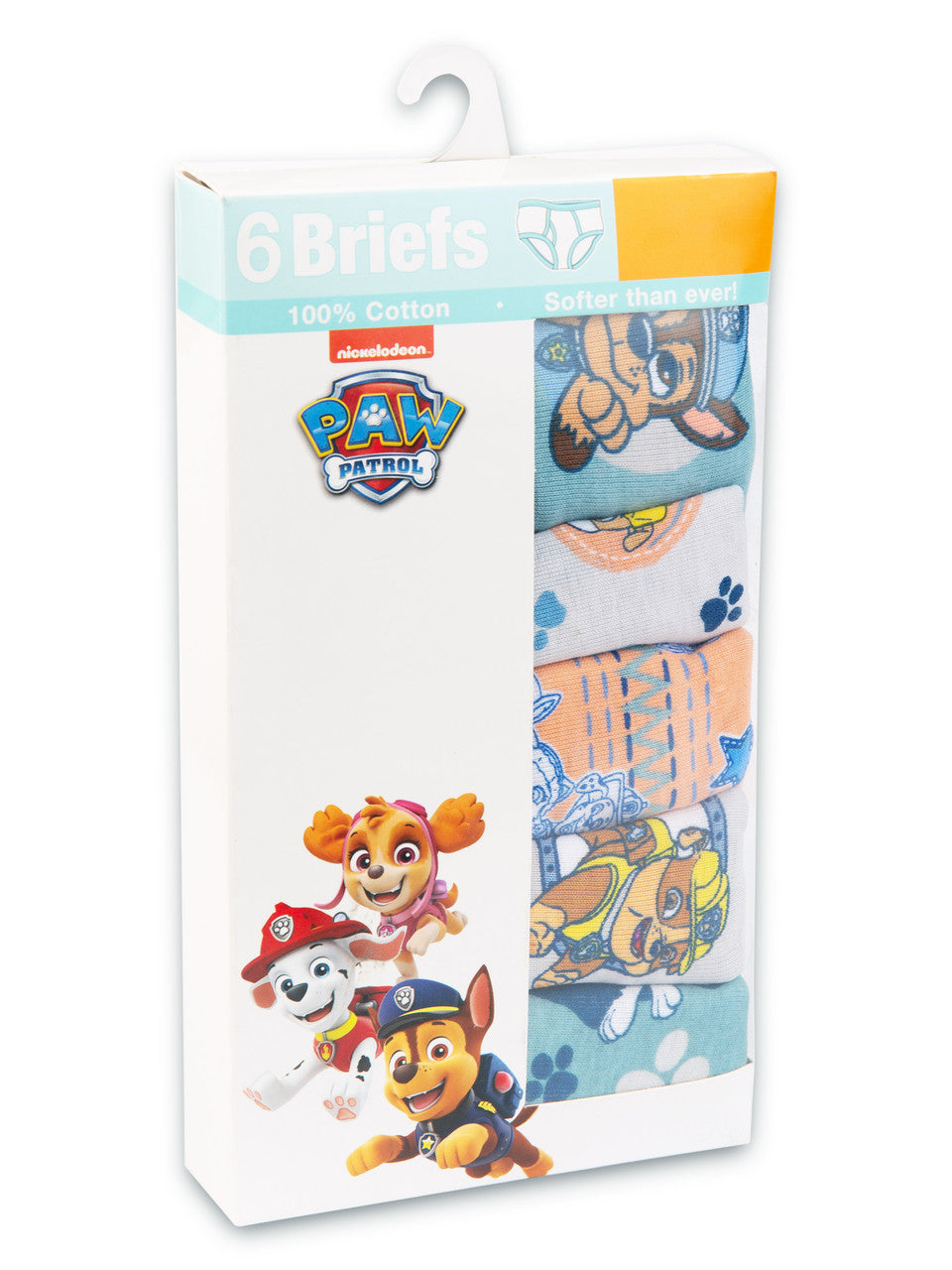 Nickelodeon Paw Patrol Toddler Boys 6-Pack Briefs – 100% Cotton Underwear