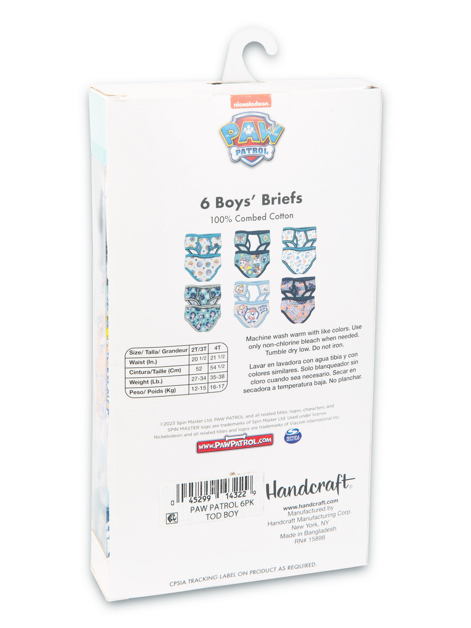 Nickelodeon Paw Patrol Toddler Boys 6-Pack Briefs – 100% Cotton Underwear