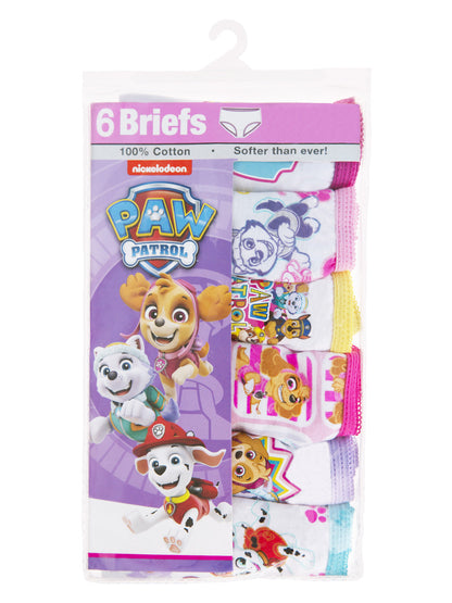 Nickelodeon Paw Patrol Toddler Girls 6-Pack Briefs – Soft Cotton Character Underwear
