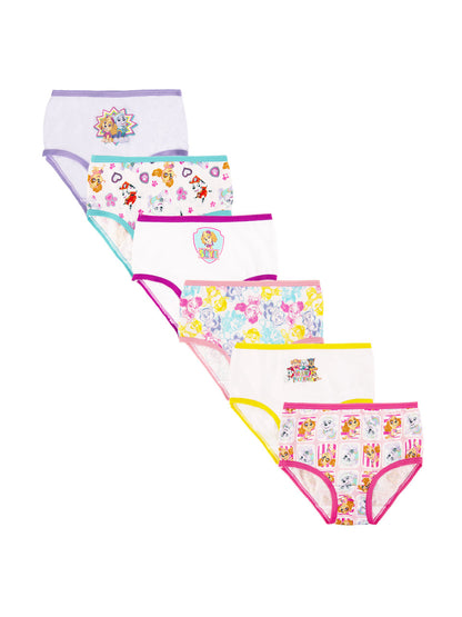 Nickelodeon Paw Patrol Toddler Girls 6-Pack Briefs – Soft Cotton Character Underwear
