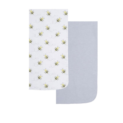 EVERYDAY KIDS 4 Pack Flannel Receiving Baby Blanket Set - Bees/Honeycomb