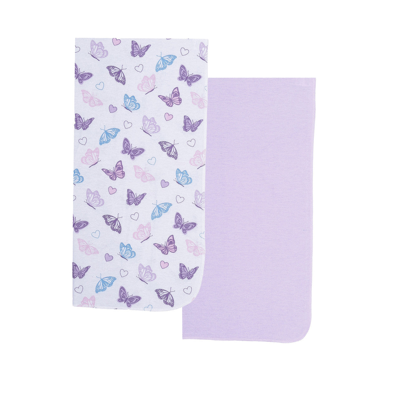 EVERYDAY KIDS 4 Pack Flannel Receiving Baby Blanket Set - Butterflies/Rainbows