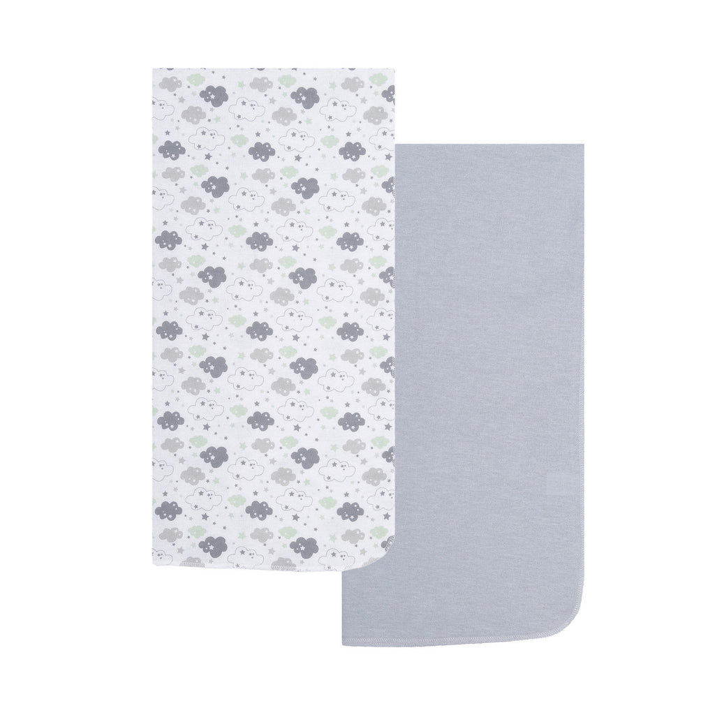 EVERYDAY KIDS 4 Pack Flannel Receiving Baby Blanket Set - Clouds/Stars