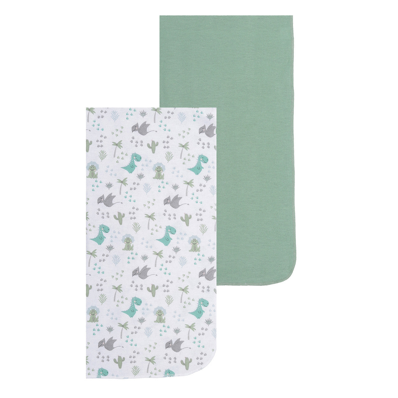 EVERYDAY KIDS 4 Pack Flannel Receiving Baby Blanket Set - Dinosaurs/Chevron