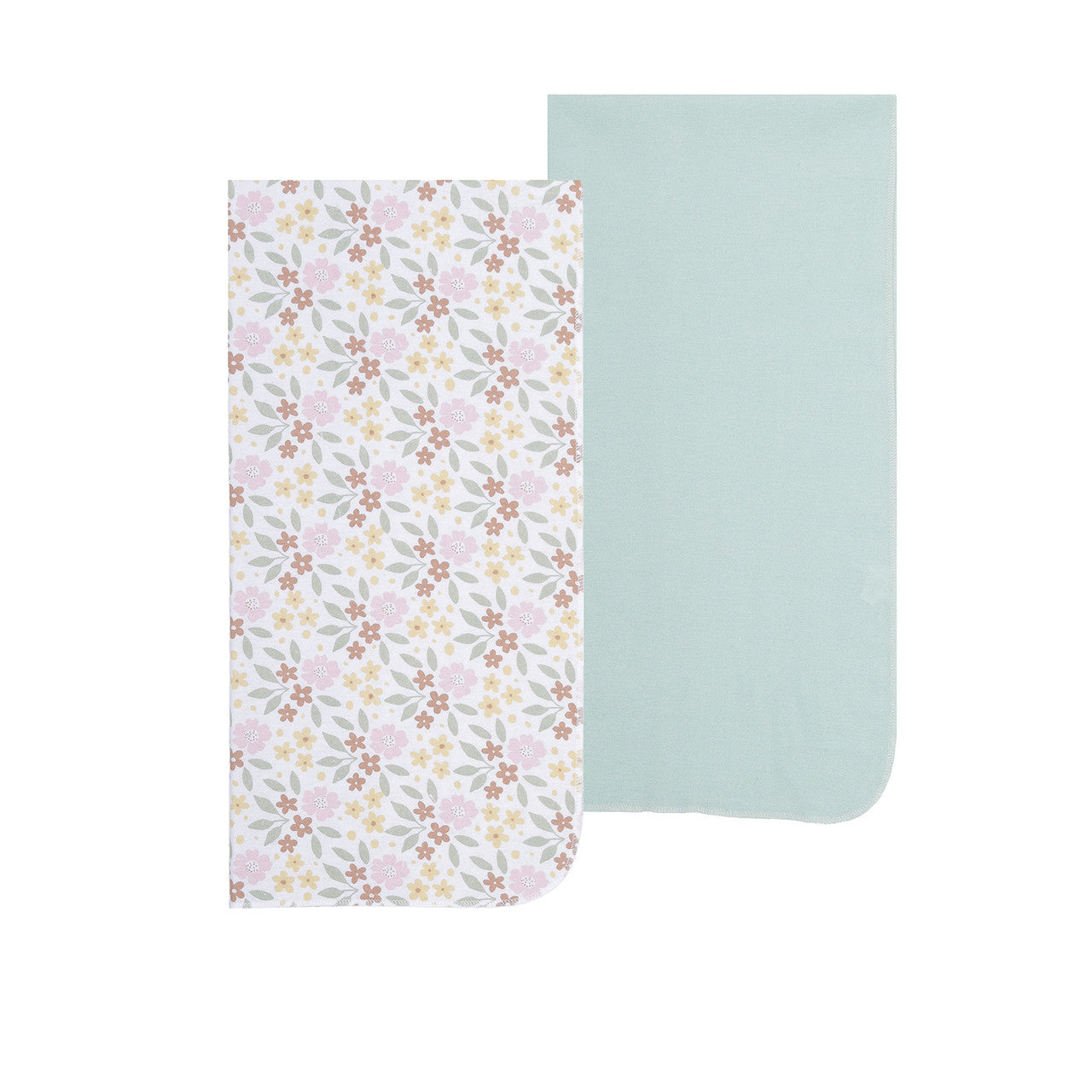 EVERYDAY KIDS 4 Pack Flannel Receiving Baby Blanket Set - Wild Flowers/Pink Dashes
