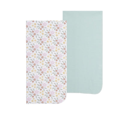 EVERYDAY KIDS 4 Pack Flannel Receiving Baby Blanket Set - Wild Flowers/Pink Dashes