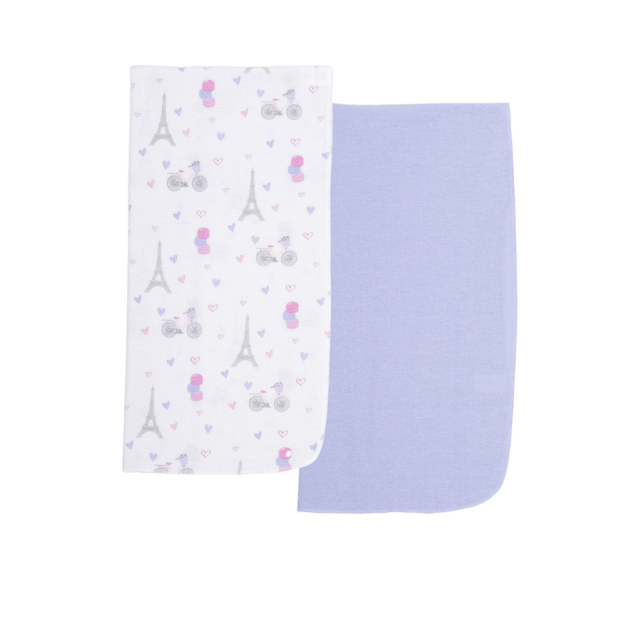 EVERYDAY KIDS 4 Pack Flannel Receiving Baby Blanket Set - Paris/Polka Dots