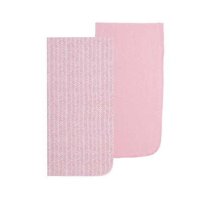 EVERYDAY KIDS 4 Pack Flannel Receiving Baby Blanket Set - Wild Flowers/Pink Dashes