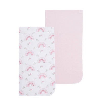 EVERYDAY KIDS 4 Pack Flannel Receiving Baby Blanket Set - Woodland Animals/Rainbow