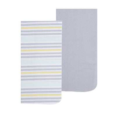 EVERYDAY KIDS 4 Pack Flannel Receiving Baby Blanket Set - Sheeps/Stripes