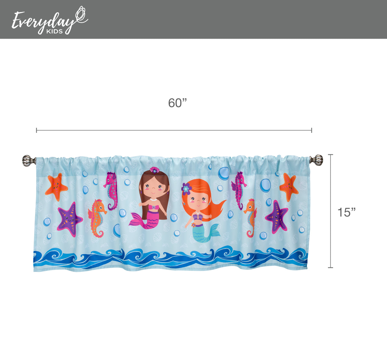 Everyday Kids Mermaid Adventures Window Valance
