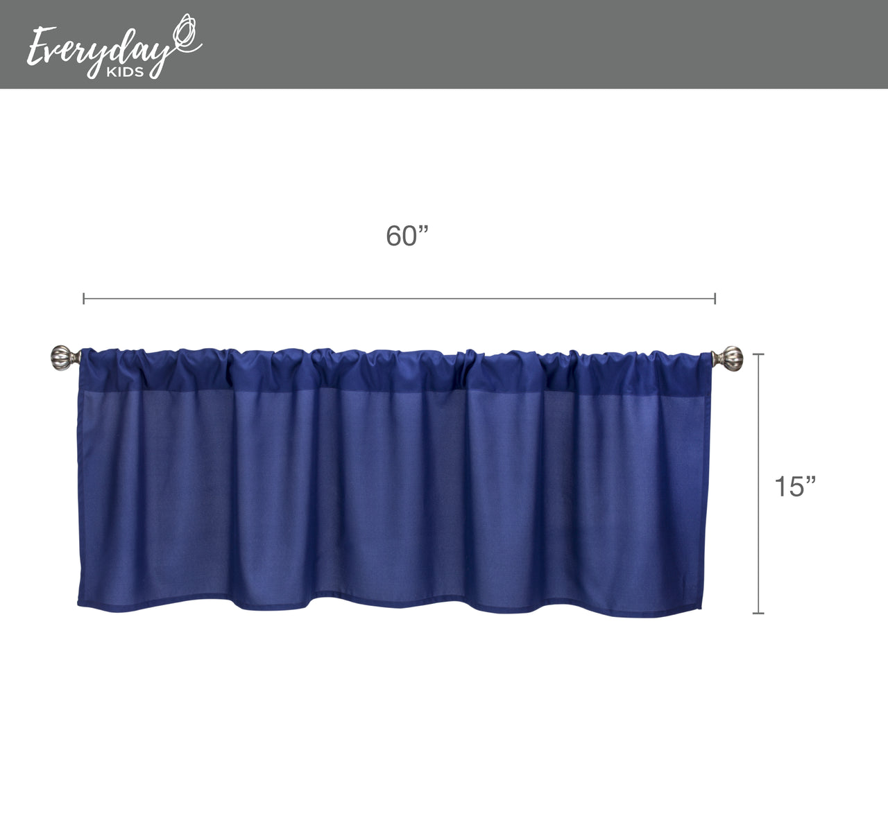 Everyday Kids Navy Window Valance