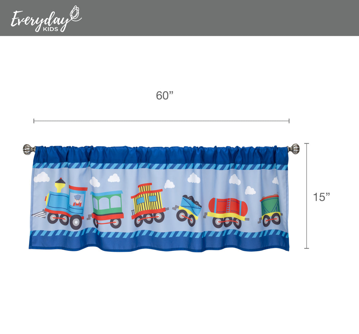 Everyday Kids Choo Choo Train Window Valance