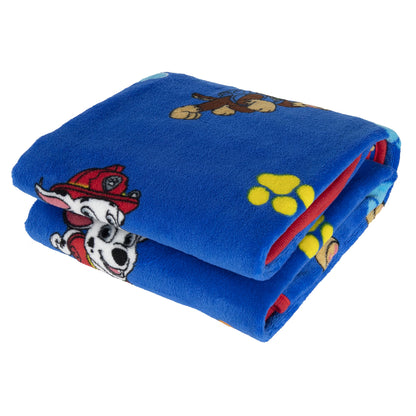PAW Patrol Plush Toddler Blanket, 40x50 Chase & Marshall Allover Print Fleece Throw, Royal Blue