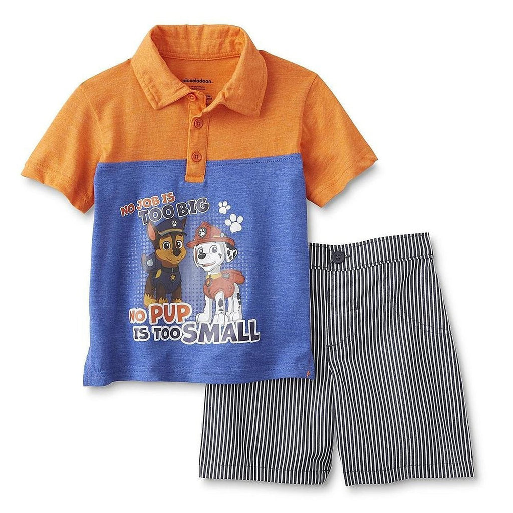 Paw Patrol Toddler Boys' "No Pup is too Small" 2-Piece Polo & Short Set (2T)
