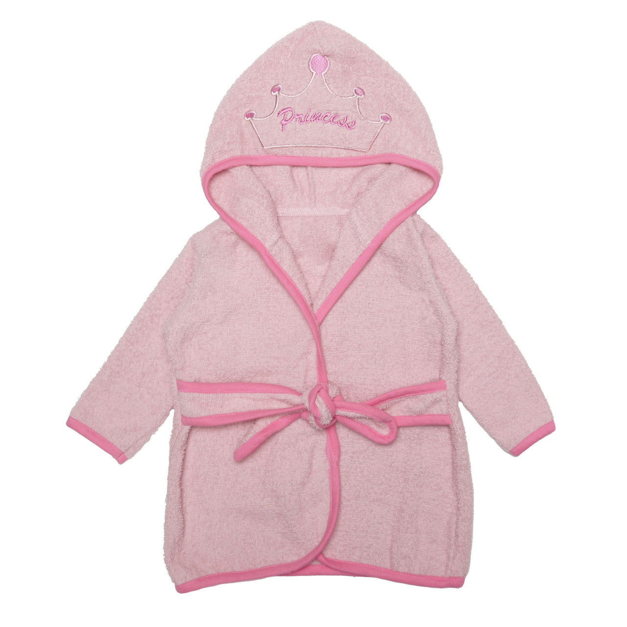 EVERYDAY KIDS Hooded Baby Toddler Bathrobe - Princess with Crown