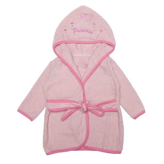 EVERYDAY KIDS Hooded Baby Toddler Bathrobe - Princess with Crown