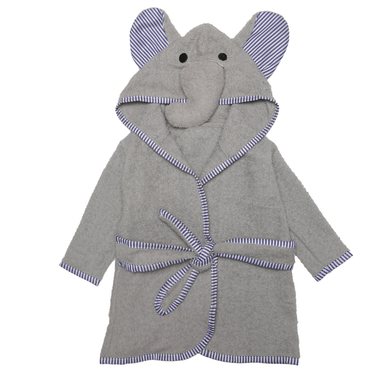 EVERYDAY KIDS Hooded Baby Toddler Unisex Bathrobe - Gray Elephant