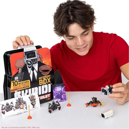 Skibidi Toilet Mystery Box Playset, 10 Surprise Collectibles Inside with Mini Figures, View Finder, Clip-On & Accessories, Ages 13+
