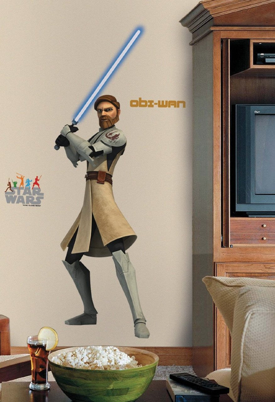 RoomMates Star Wars: the Clone Wars Obi-Wan Glow in the Dark Giant Wall Decal