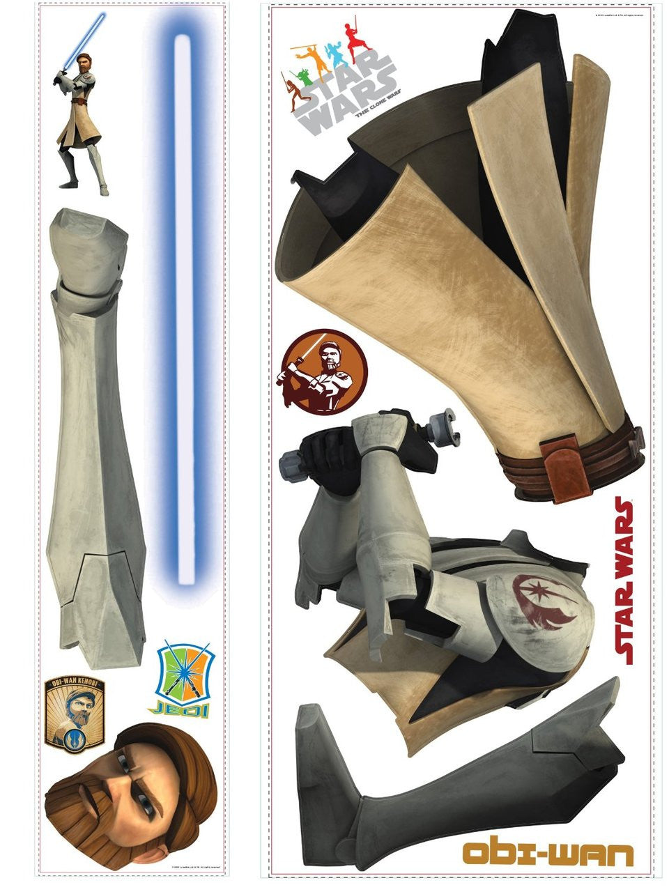 RoomMates Star Wars: the Clone Wars Obi-Wan Glow in the Dark Giant Wall Decal