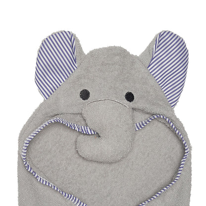EVERYDAY KIDS Hooded Baby Toddler Bath Towel - Gray Elephant